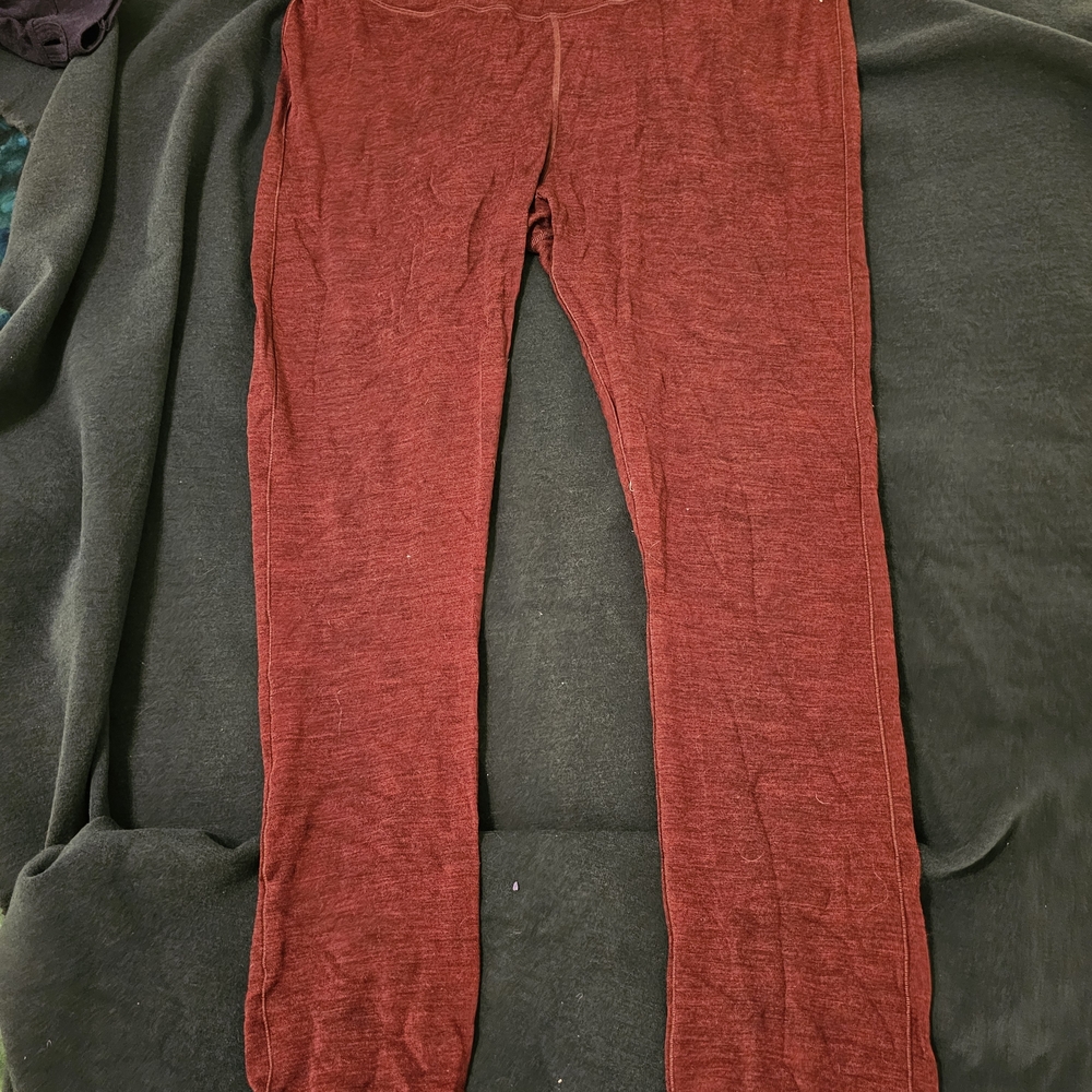 Smartwool Womens Merino Wool Maroon Leggings